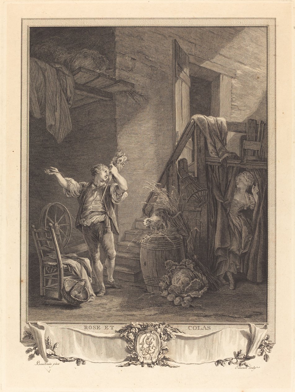 Rose und Colas von Jean Baptiste Blaise Simonet after Pierre Antoine Baudouin