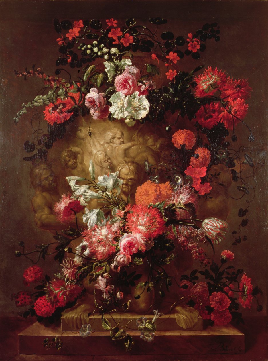 Blumen um eine riesige Urne von Jean Baptiste Bosschaert