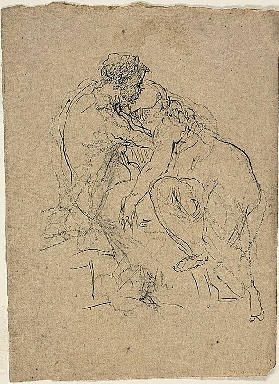 Sitzendes Paar in Umarmung von Jean Baptiste Carpeaux