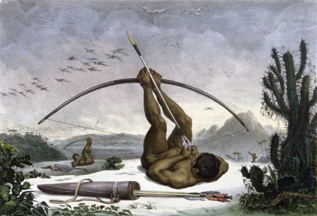 Indianer beim Bogenschießen von Jean Baptiste Debret
