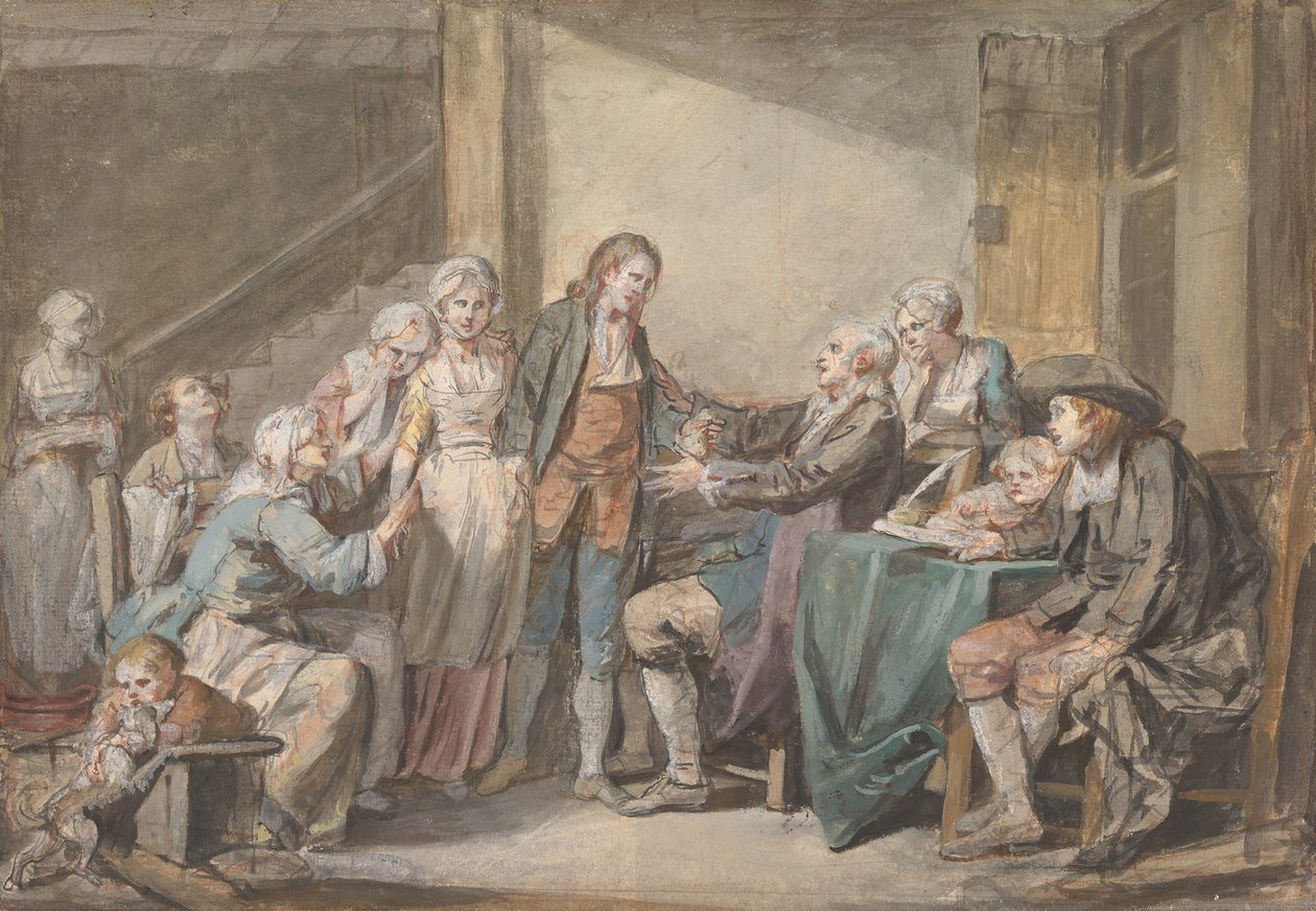 Der Ehevertrag, ca. 1761 von Jean Baptiste Greuze