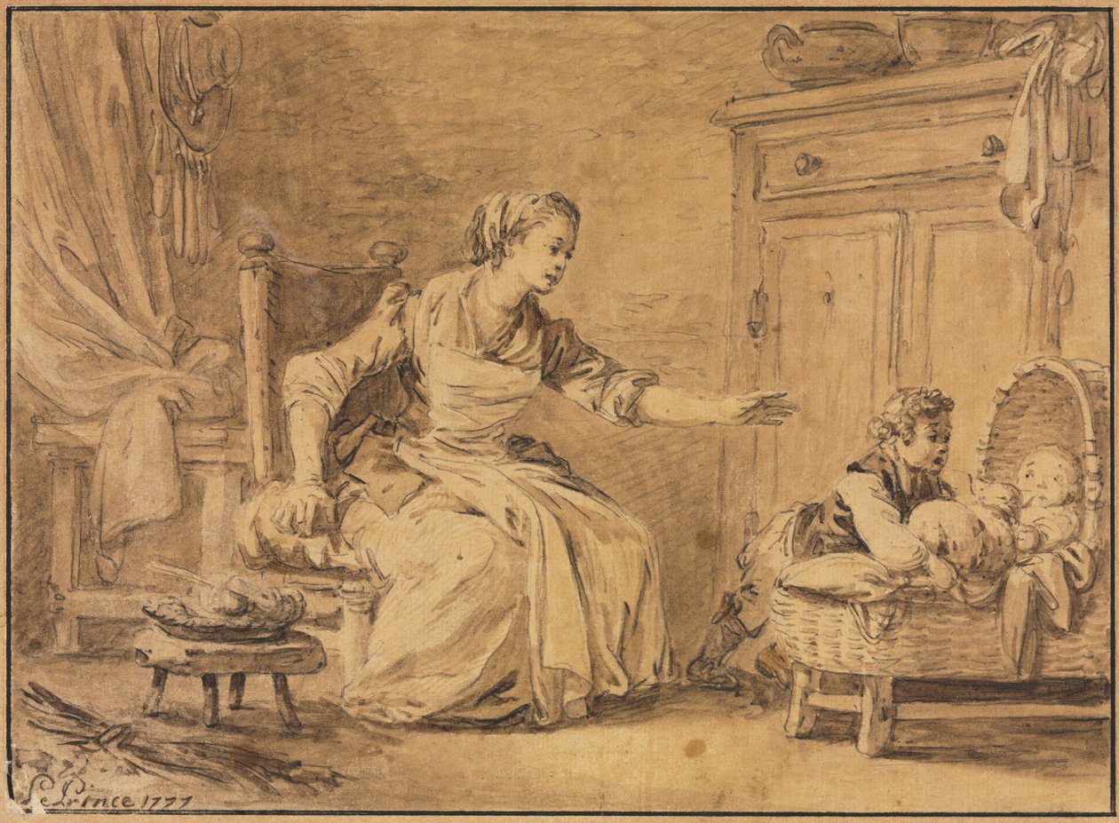 Mütterliche Fürsorge von Jean Baptiste Le Prince