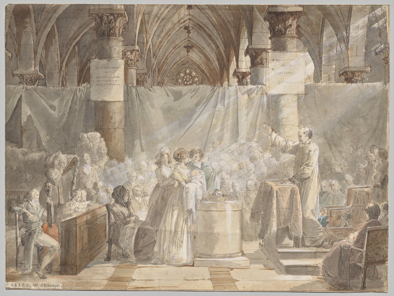 Eine Taufe im revolutionären Frankreich von Jean Baptiste Mallet
