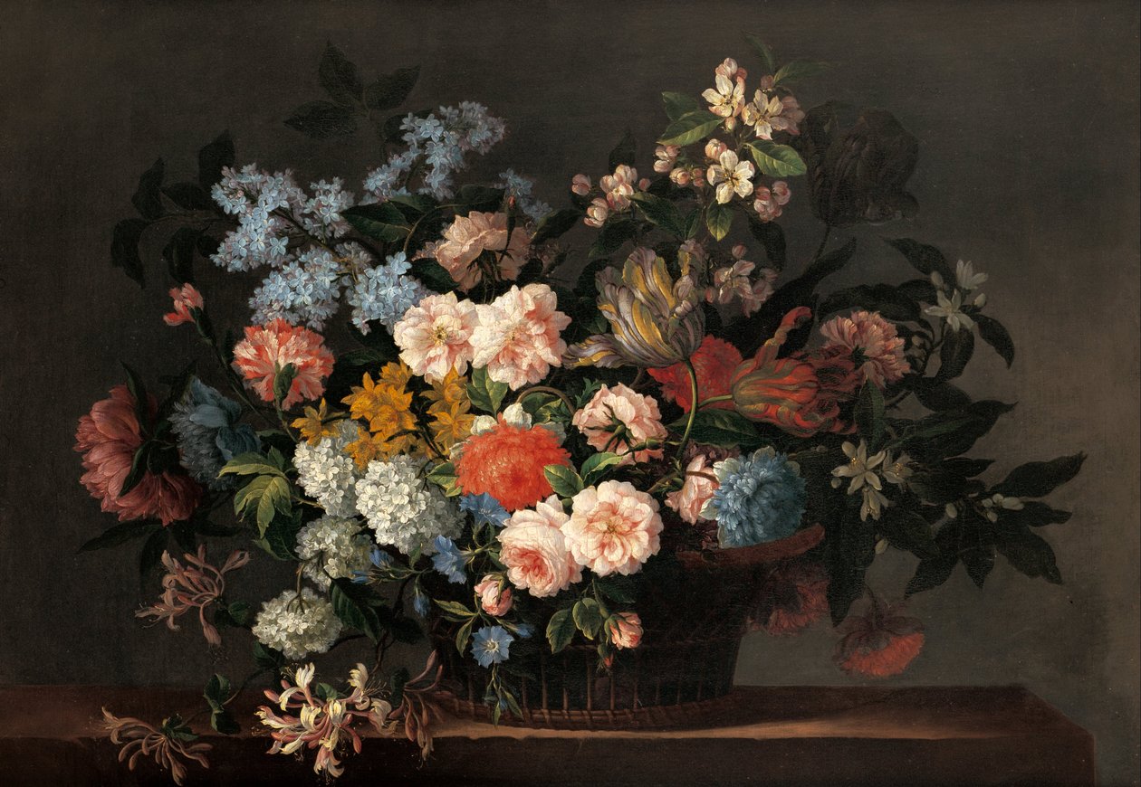 Stillleben mit Blumenkorb von Jean Baptiste Monnoyer