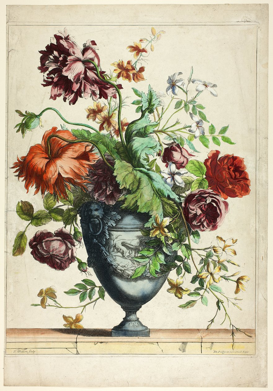 Blauer Vase von Jean Baptiste Monnoyer