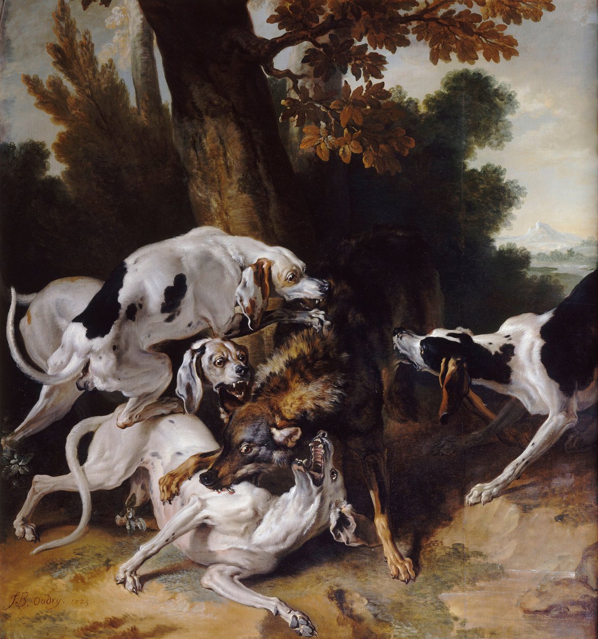 Die Wolfsjagd, 1725 von Jean Baptiste Oudry