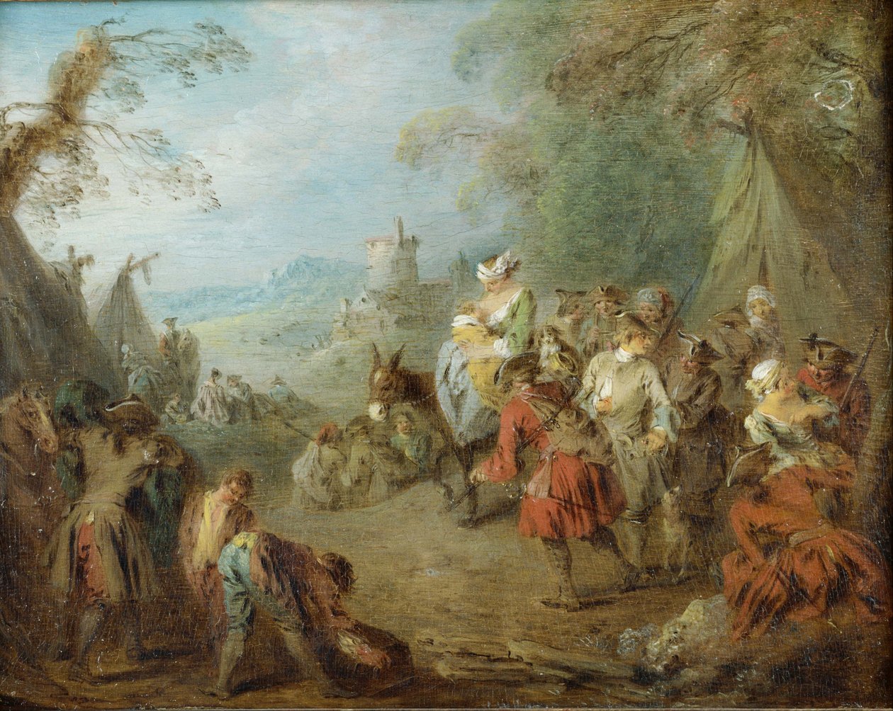Lager (Halt der Soldaten) von Jean Baptiste Pater