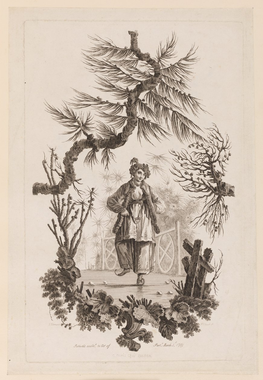 Figur unter Ast von Jean Baptiste Pillement