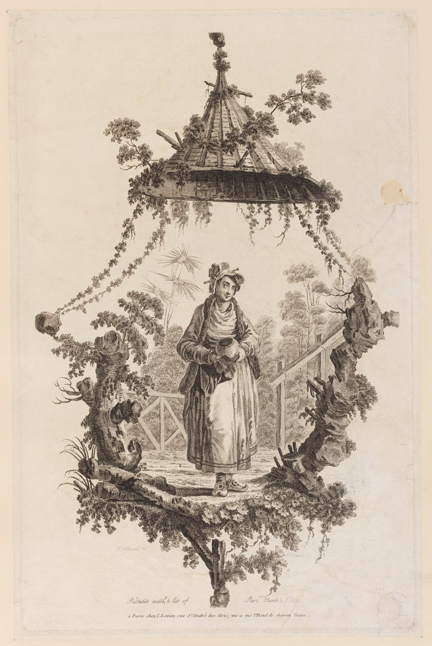 Figur unter Baldachin von Jean Baptiste Pillement