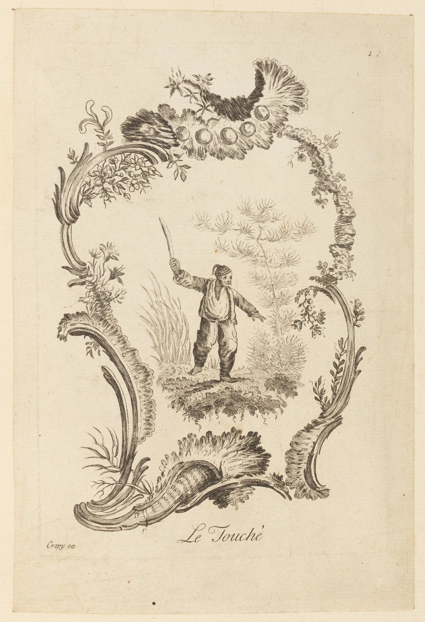 Der Tastsinn, aus "Die fünf Sinne" von Jean Baptiste Pillement