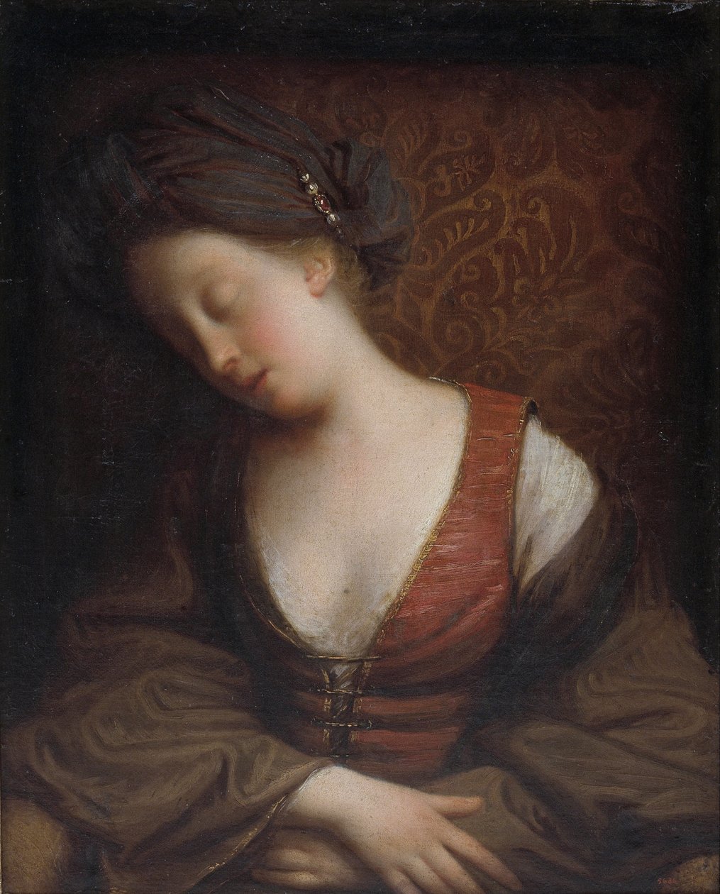 Schlafende junge Frau von Jean Baptiste Santerre