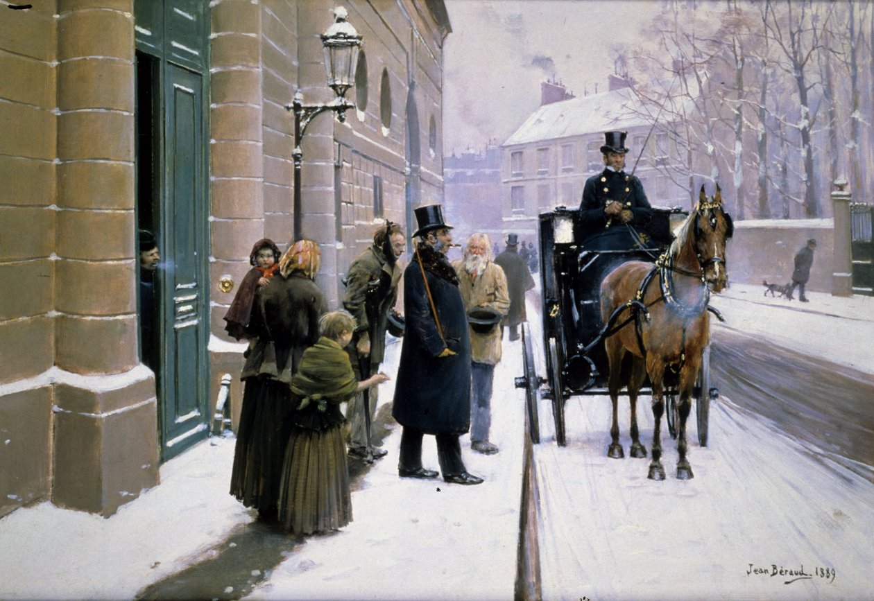 Ein Bürger verlässt sein Haus, Paris von Jean Beraud