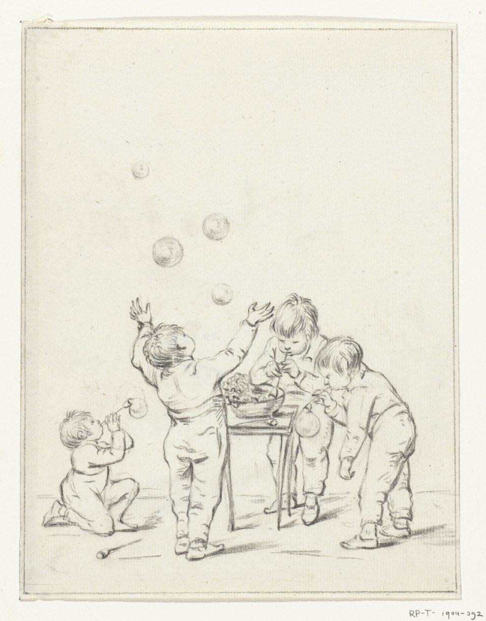 Kinder, die Seifenblasen machen von Jean Bernard