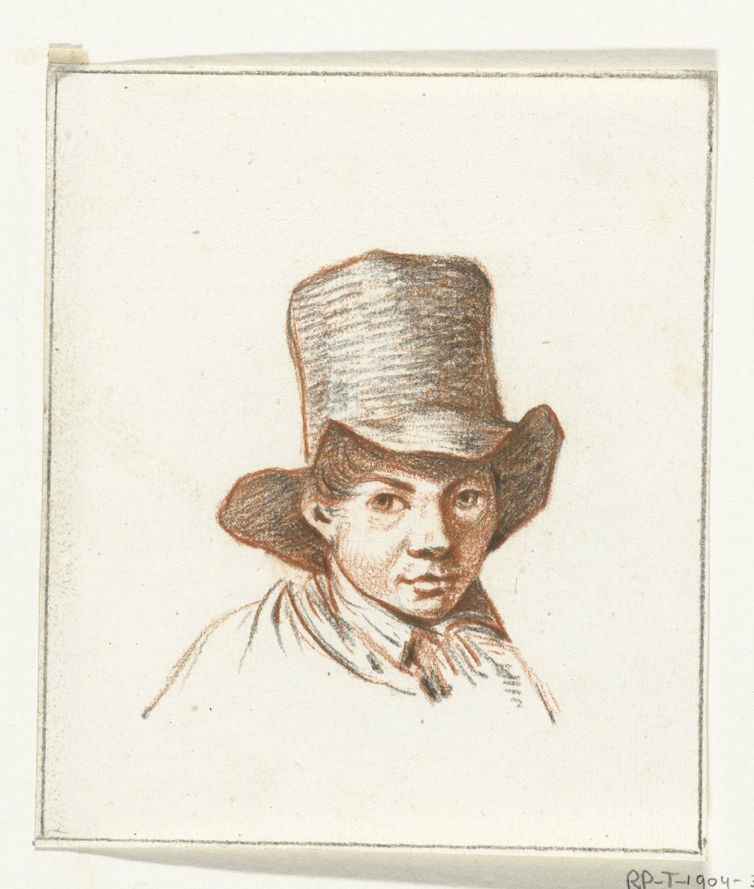 Kopf eines Jungen mit hohem Hut von Jean Bernard