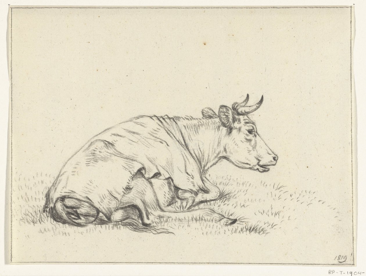 Liegende Kuh, nach rechts von Jean Bernard