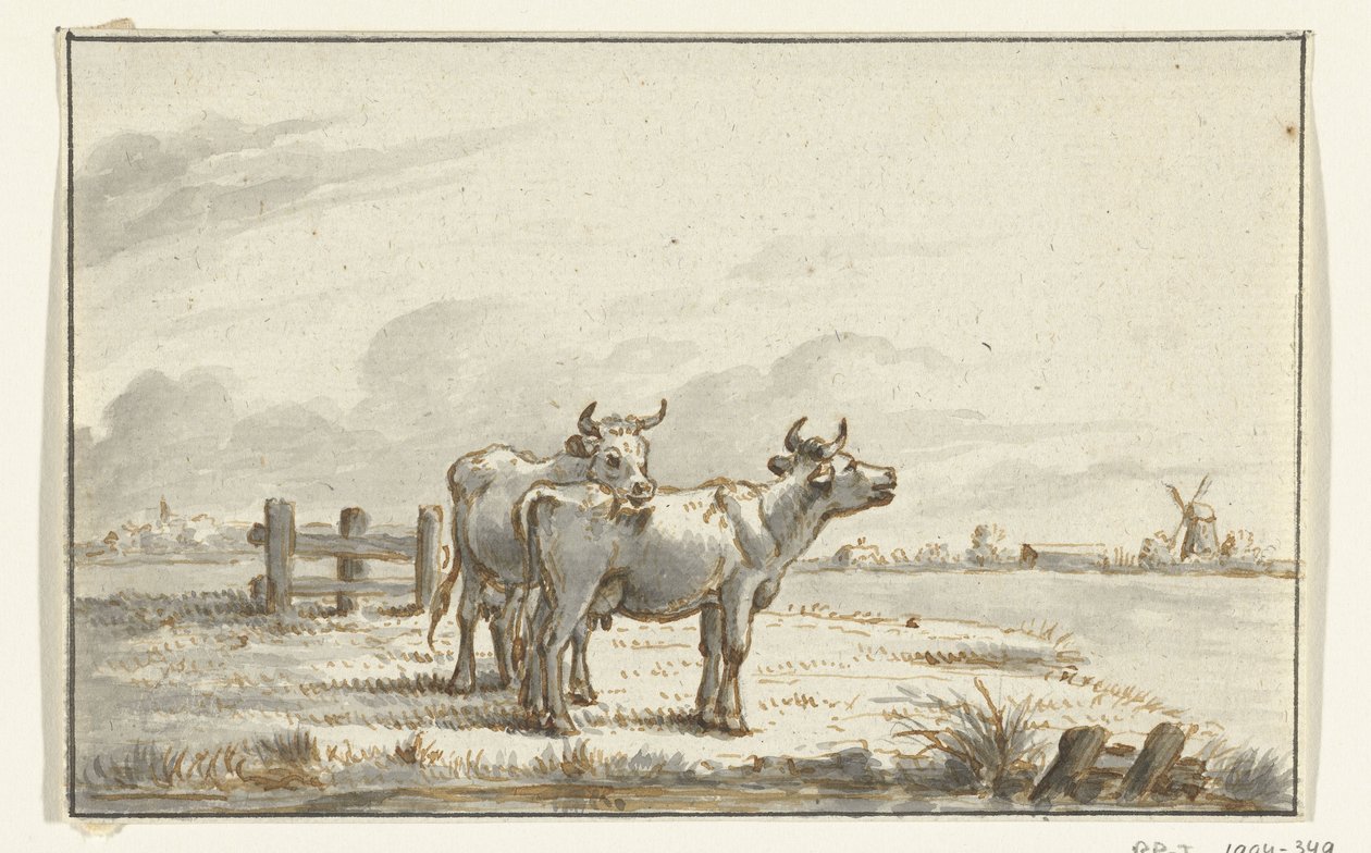 Zwei Kühe auf der Weide von Jean Bernard