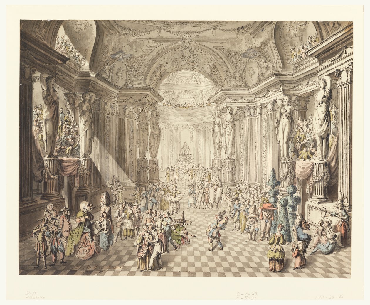 Ansicht eines Maskenballs von Jean Charles Delafosse