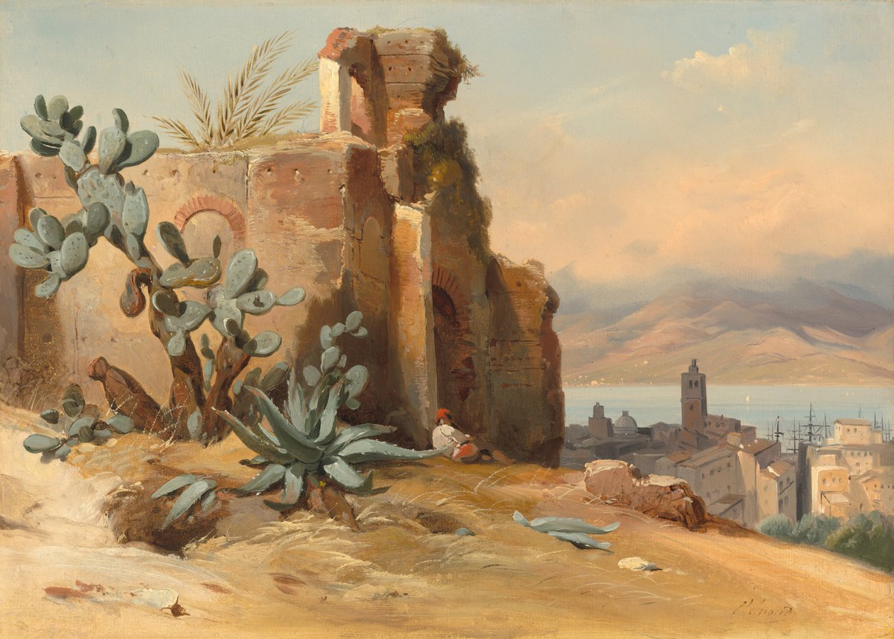 Antike Ruinen bei Messina, Sizilien von Jean Charles Joseph Rémond