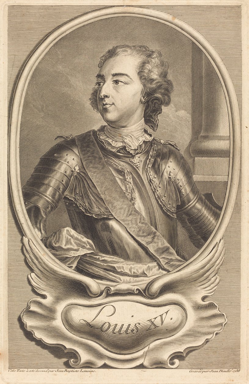 Ludwig XV. von Jean Daullé after Jean Baptiste Lemoyne II