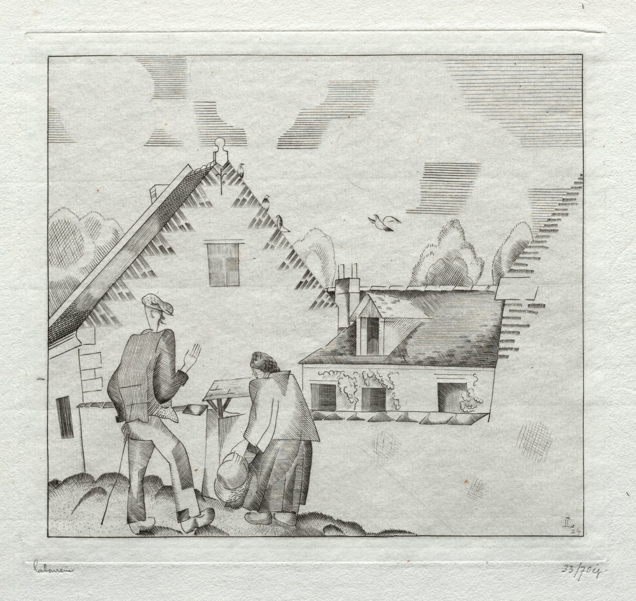 Dorfbewohner, Plaudern von Jean Emile Laboureur