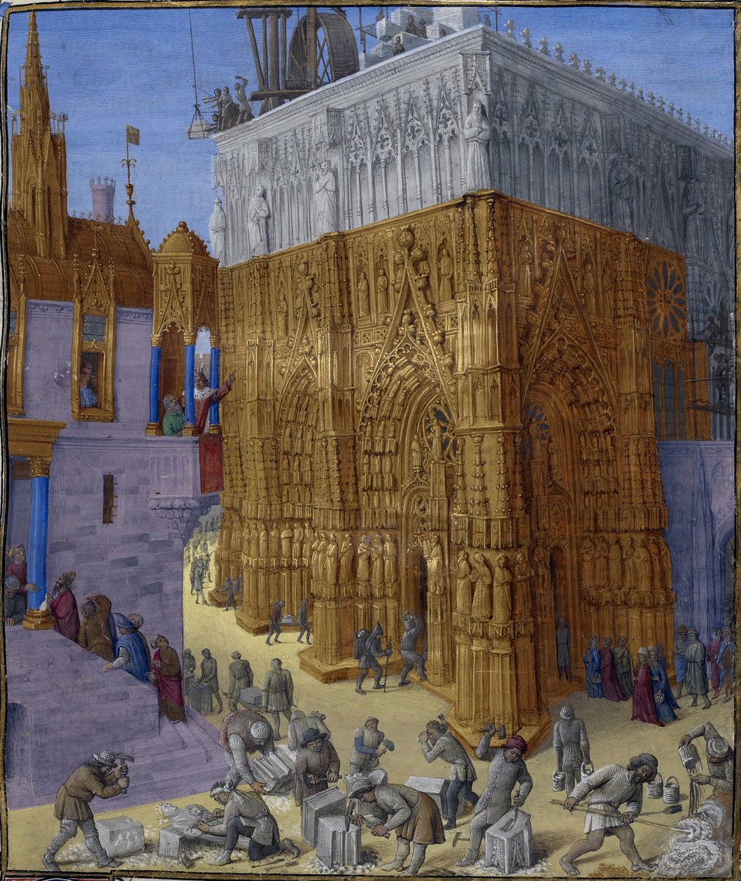 Bau des Tempels von Jerusalem von Jean Fouquet