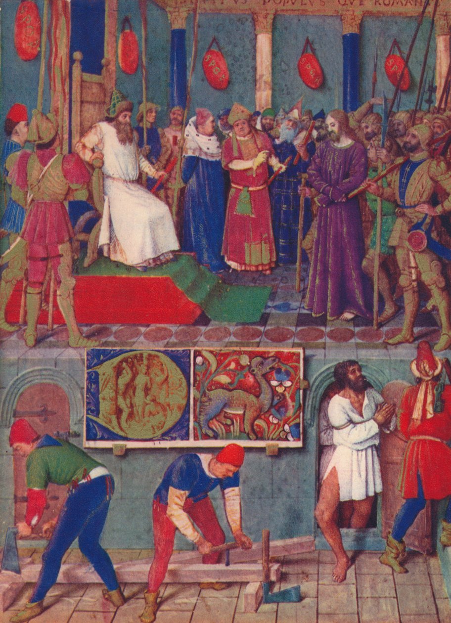 Jesus vor Pontius Pilatus, um 1455, 1939 von Jean Fouquet