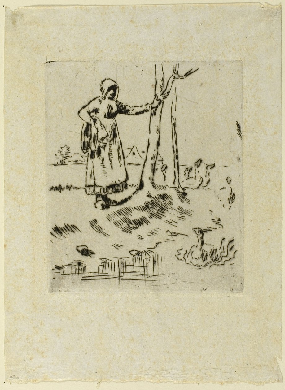 Ein Mädchen, das Gänse hütet von Jean Francois Millet