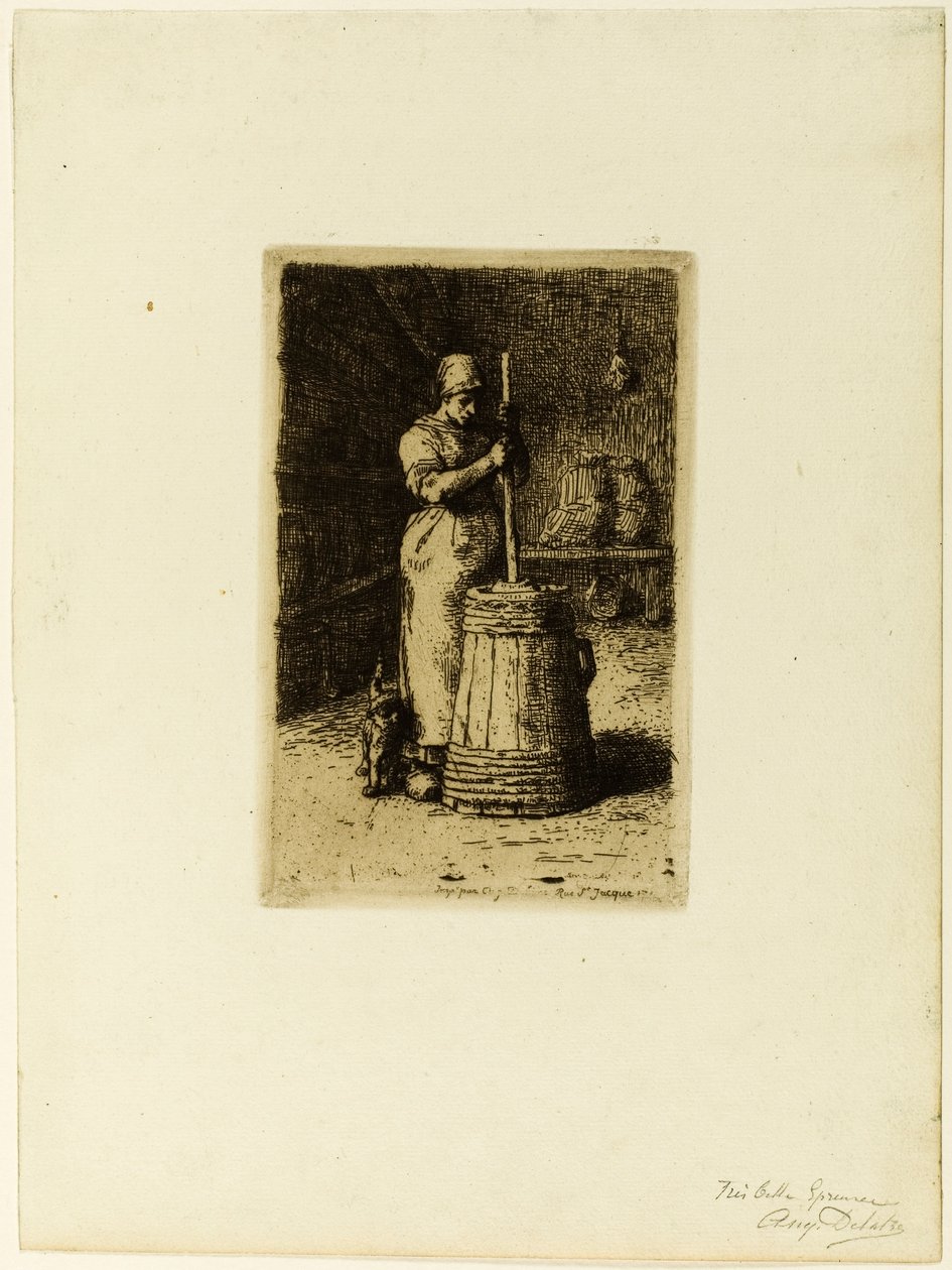 Eine Frau beim Buttern von Jean Francois Millet