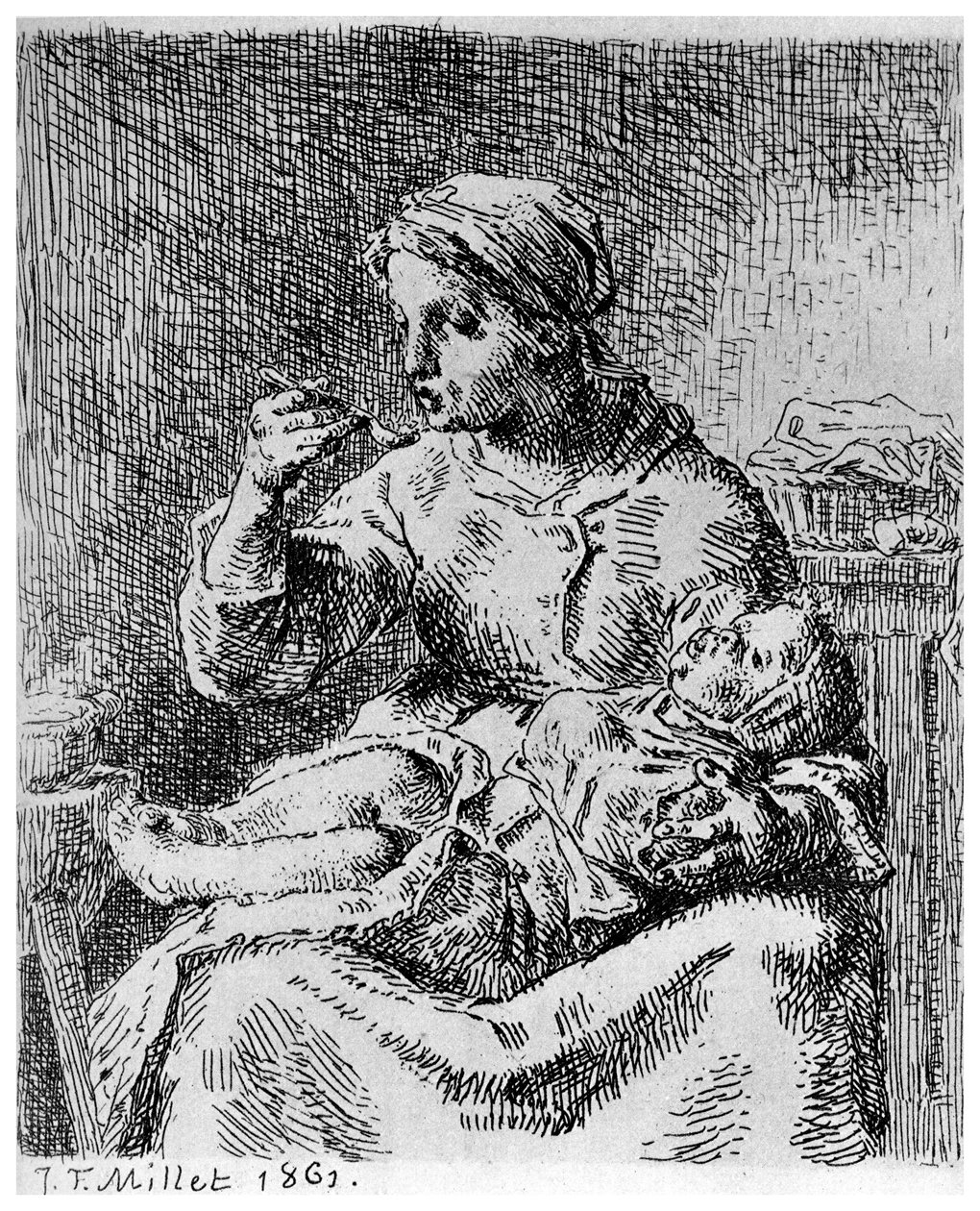 La Bouillie, 1861 1924 von Jean Francois Millet