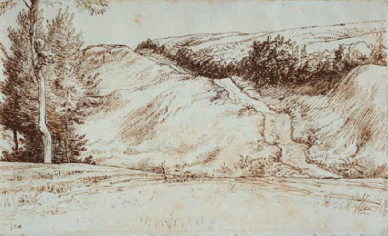 Landschaft mit Hang in der Nähe von Vichy von Jean Francois Millet