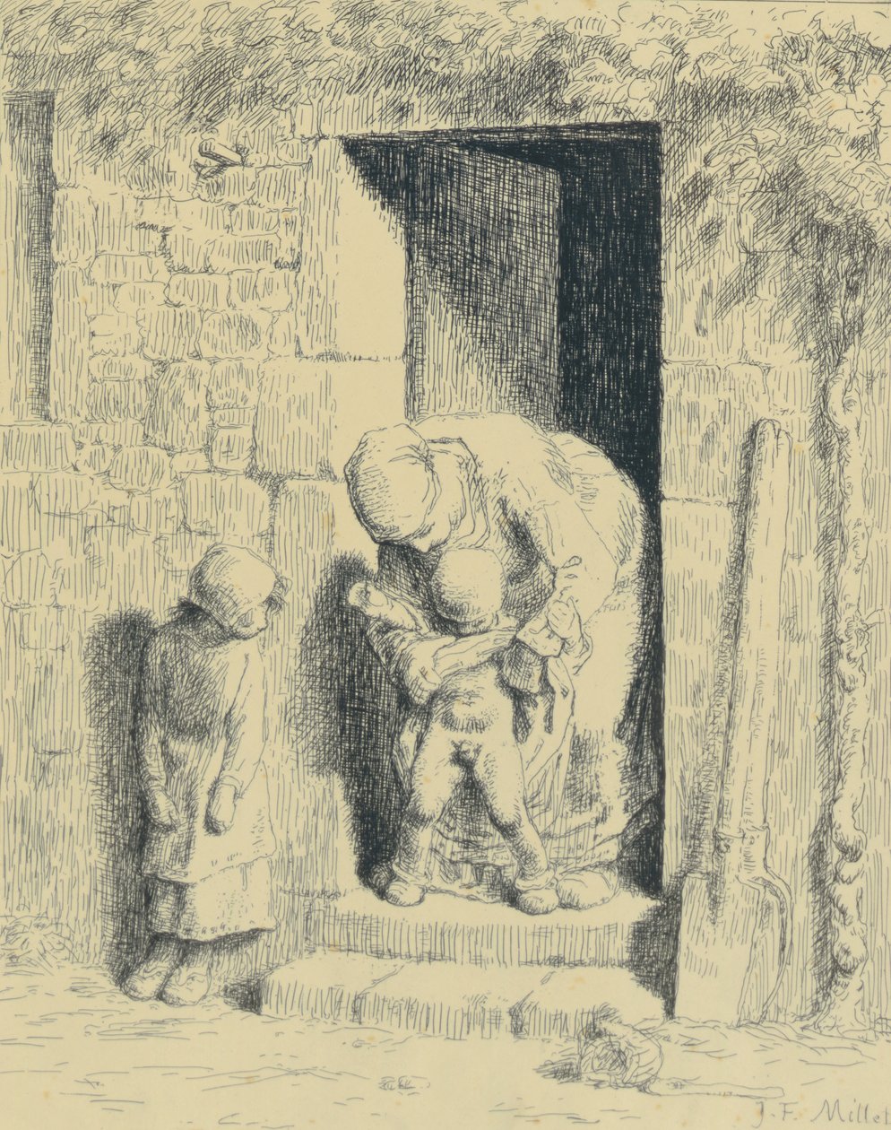 Mütterliche Fürsorge, 1862 von Jean Francois Millet