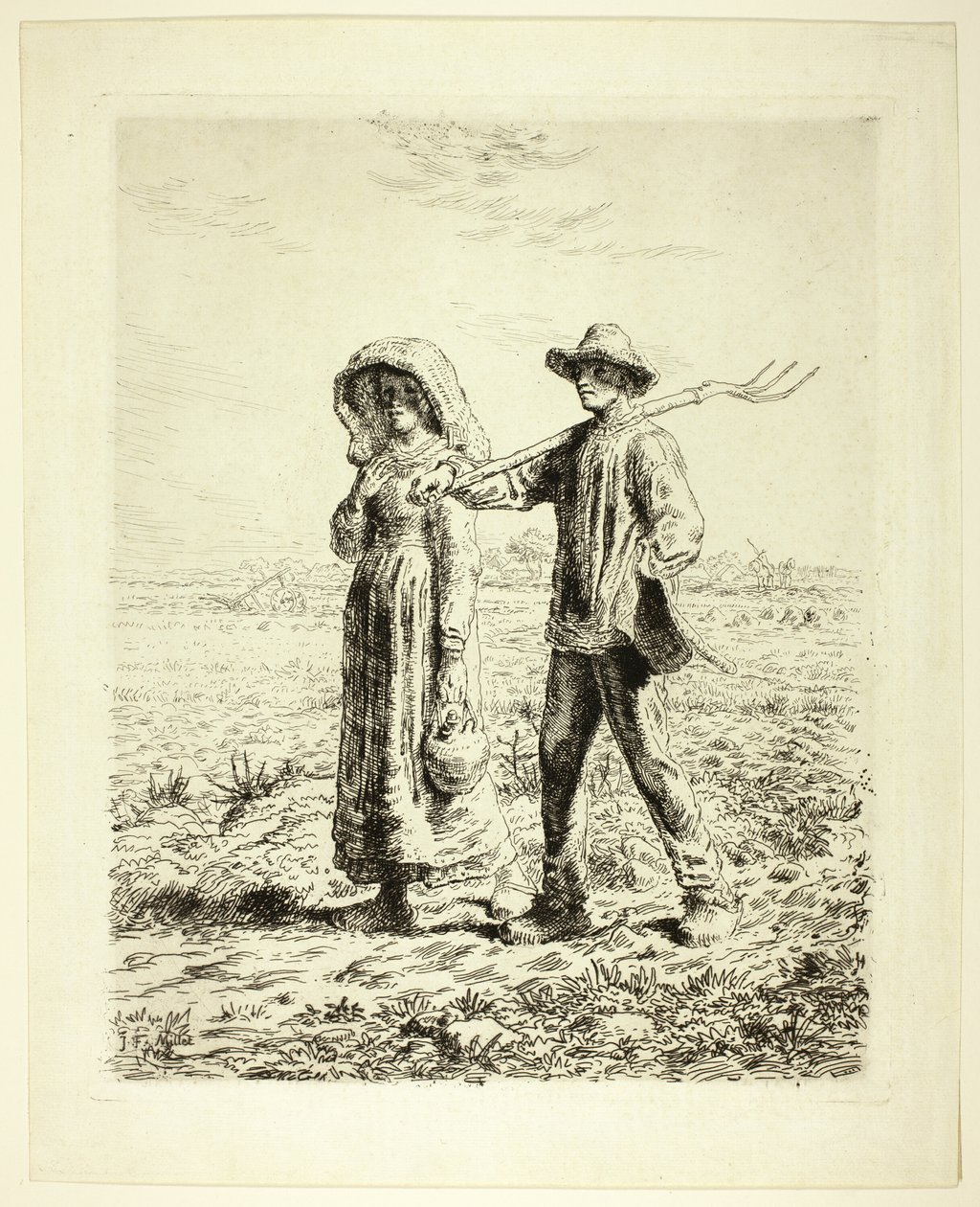 Bauern gehen zur Arbeit von Jean Francois Millet