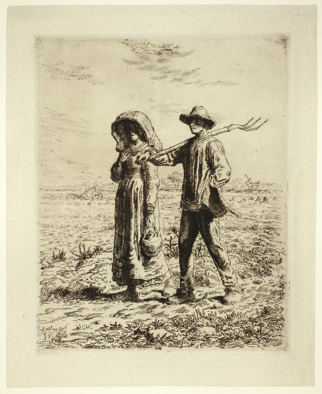 Bauern auf dem Weg zur Arbeit von Jean Francois Millet