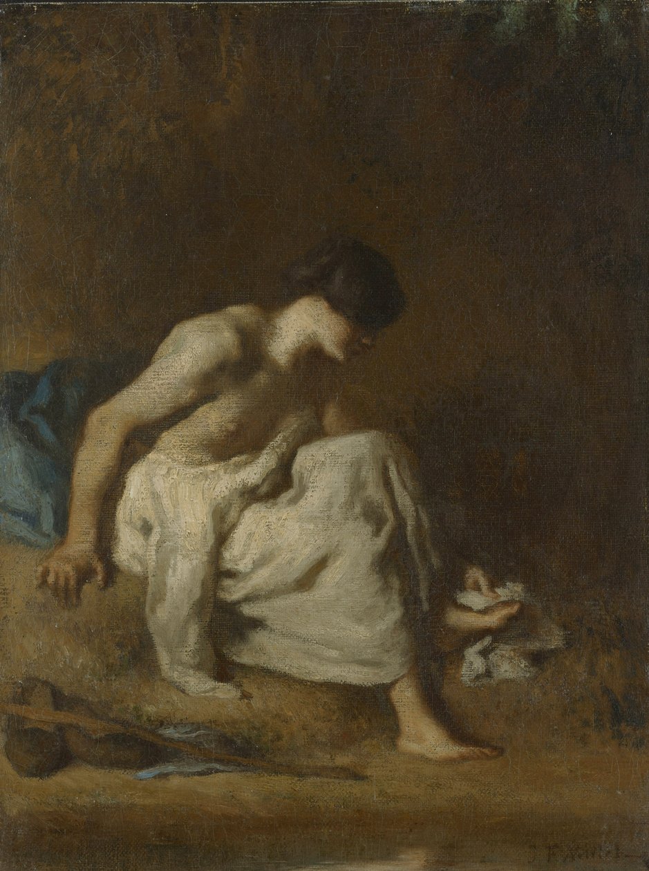 Der Badende, 1846-48 von Jean Francois Millet