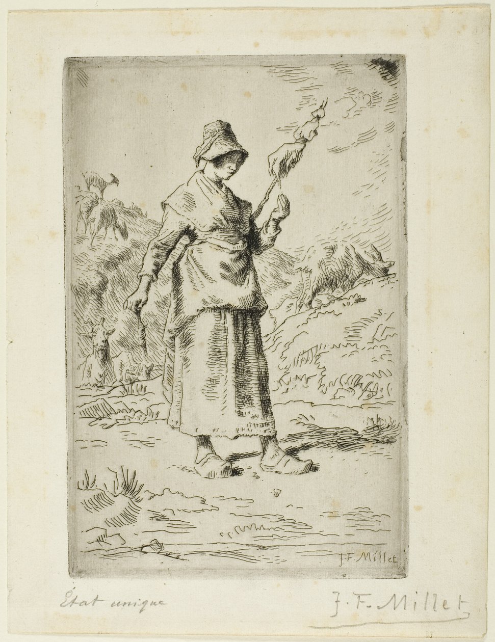 Die Spinnerin von Jean Francois Millet