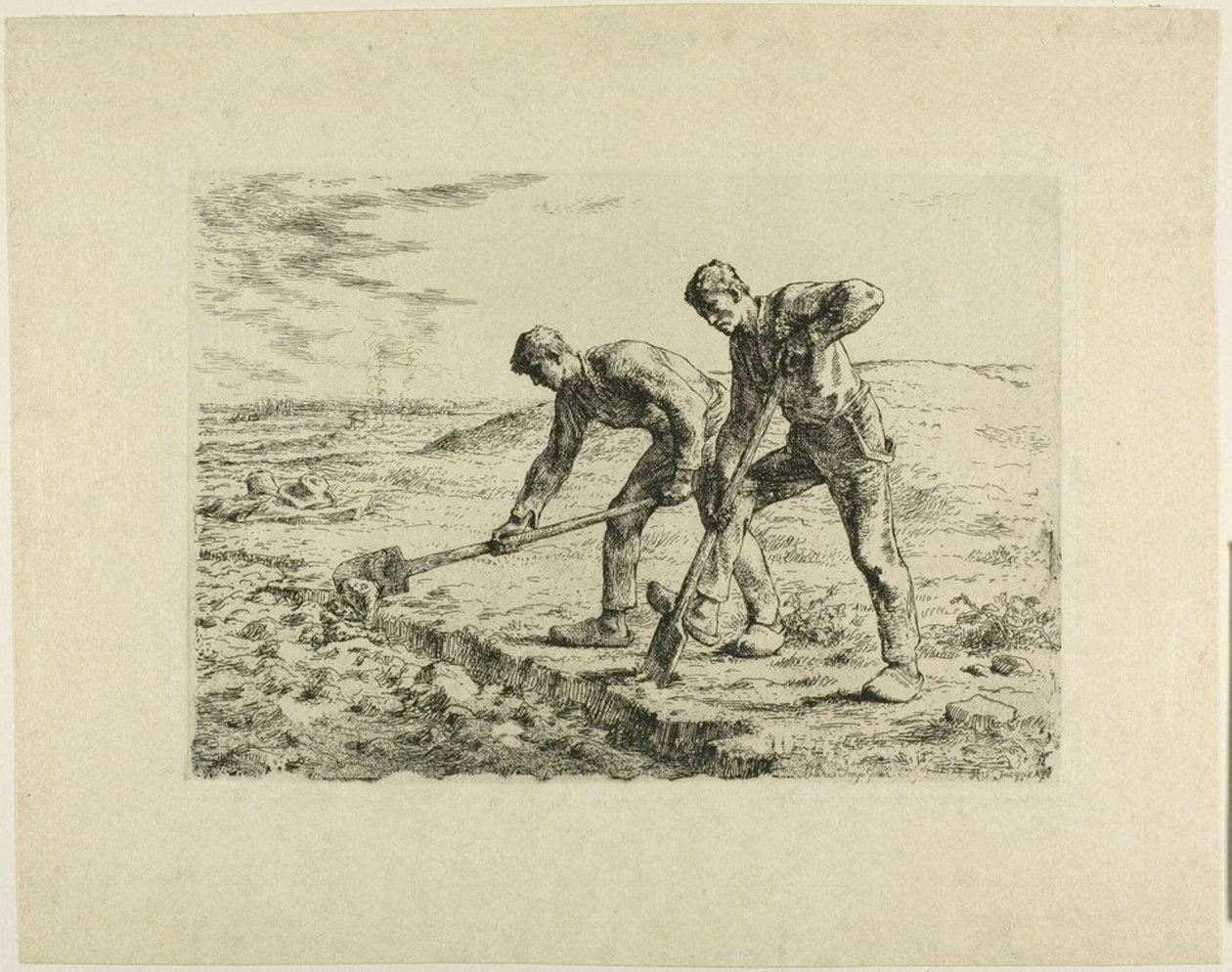 Zwei Männer beim Graben von Jean Francois Millet