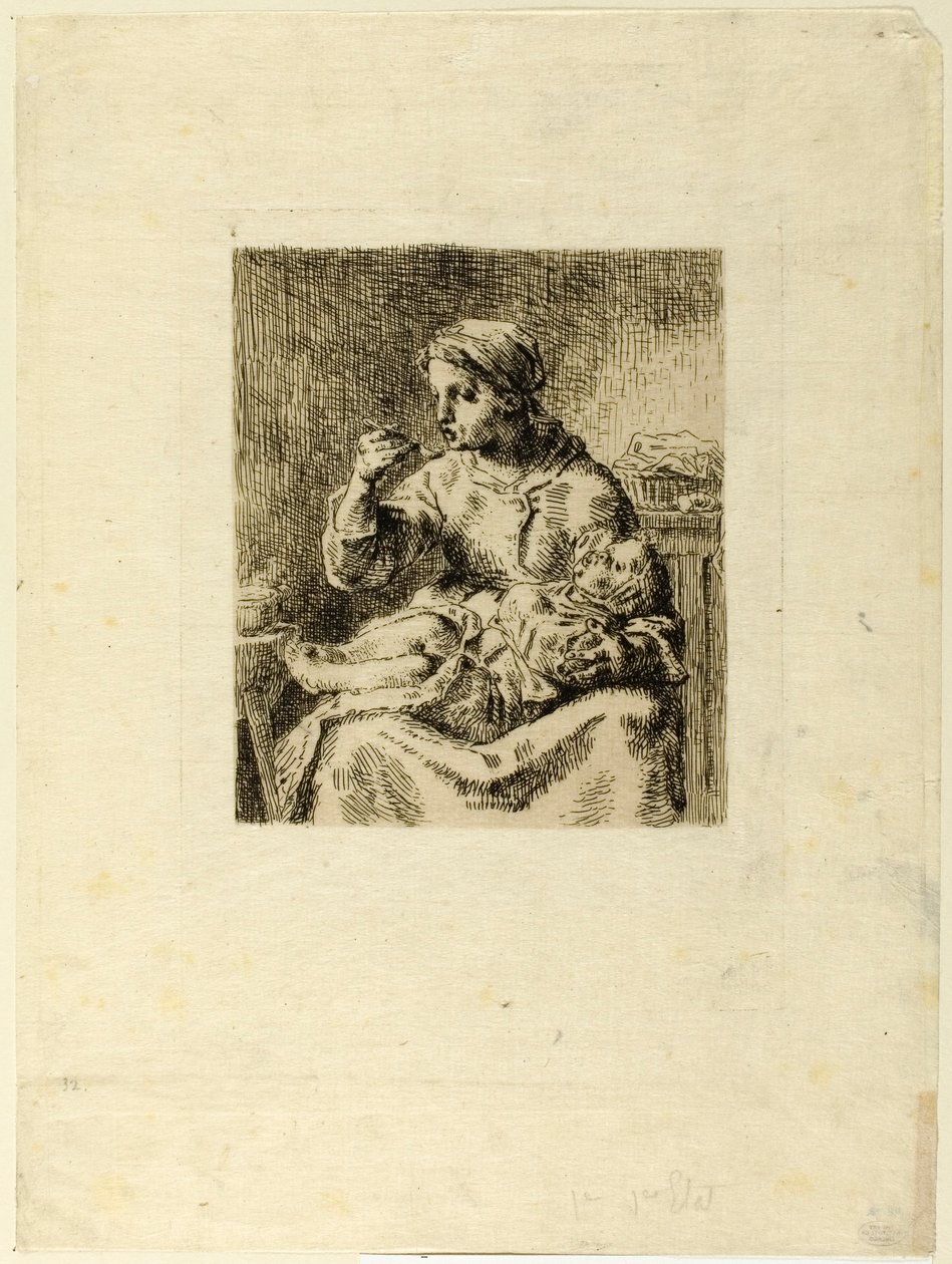Frau füttert ihr Kind von Jean Francois Millet