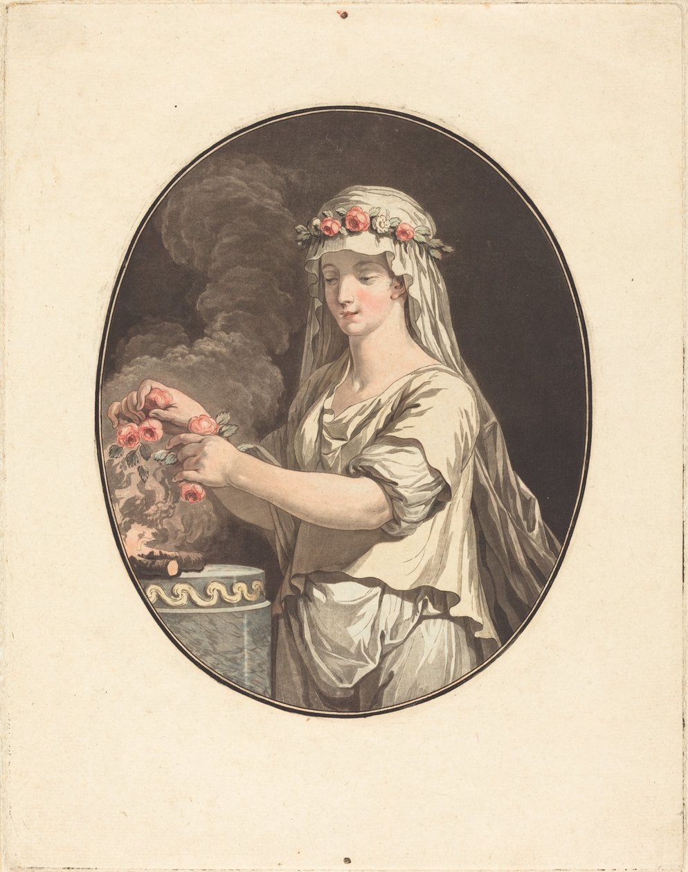 Die junge Vestalin von Jean François Janinet after Jean Jacques François Le Barbier I
