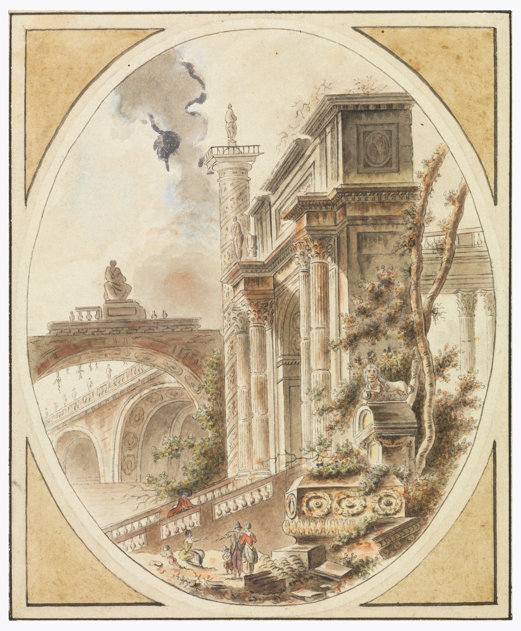 Fantasie einer architektonischen Ruine von Jean Henry Alexandre Pernet