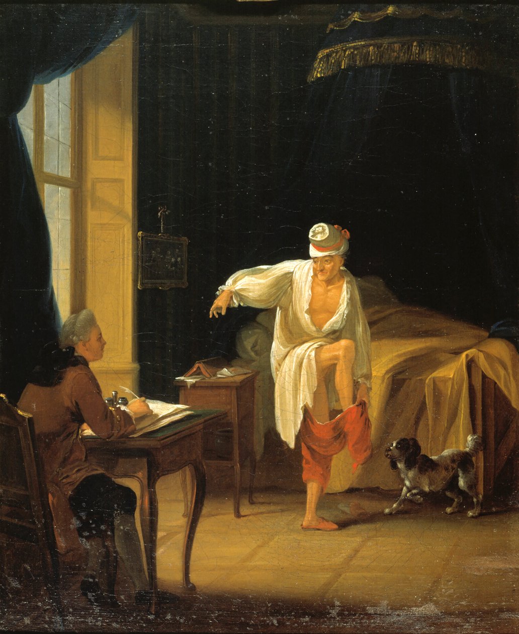 Voltaire steht auf in Ferney, ca. 1772 von Jean Huber