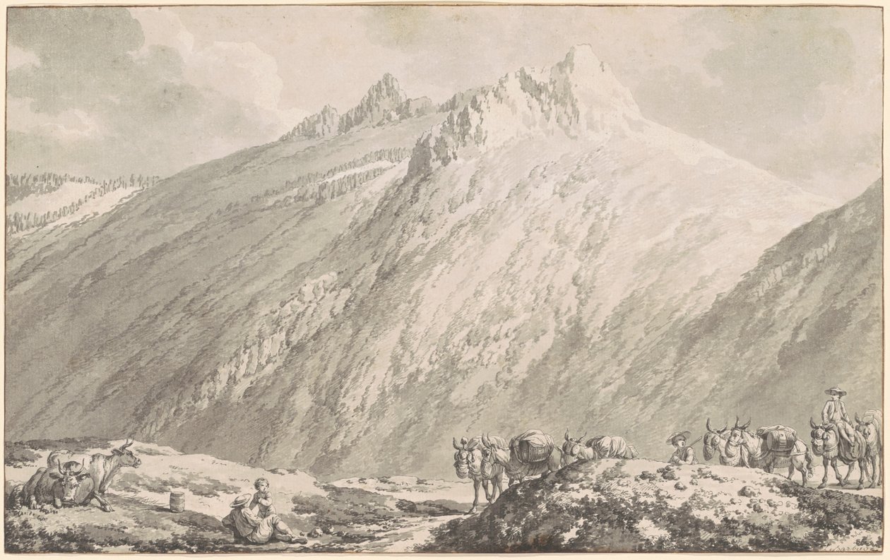 Der Grimselpass von Jean Jacques Francois Le Barbier