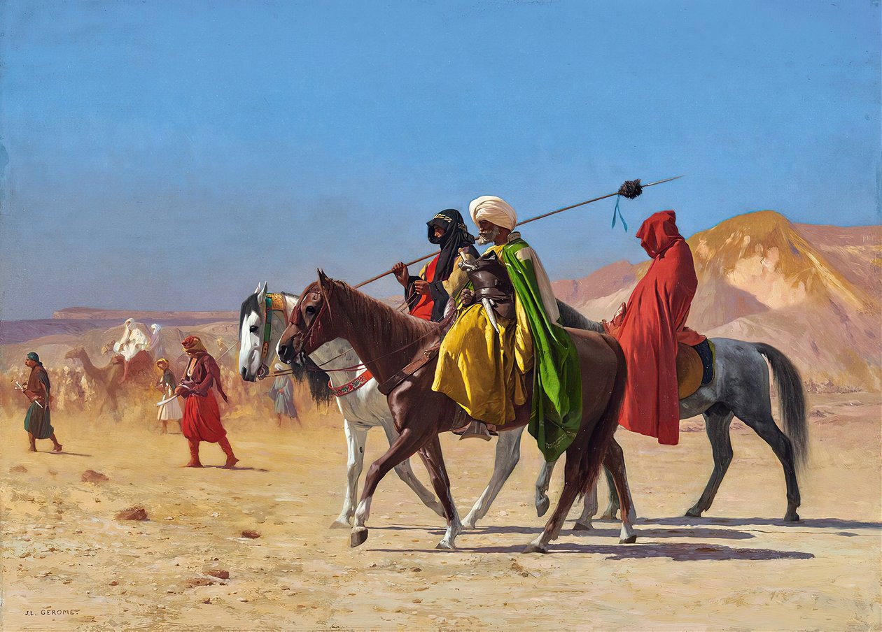 Reiter überqueren die Wüste von Jean Leon Gerome