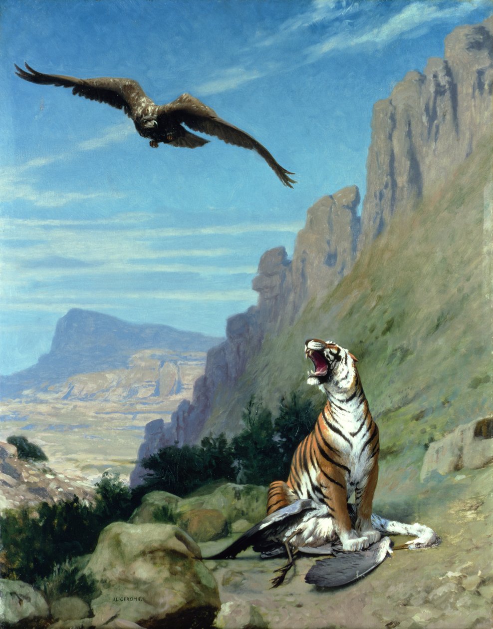Tiger und Geier von Jean Leon Gerome