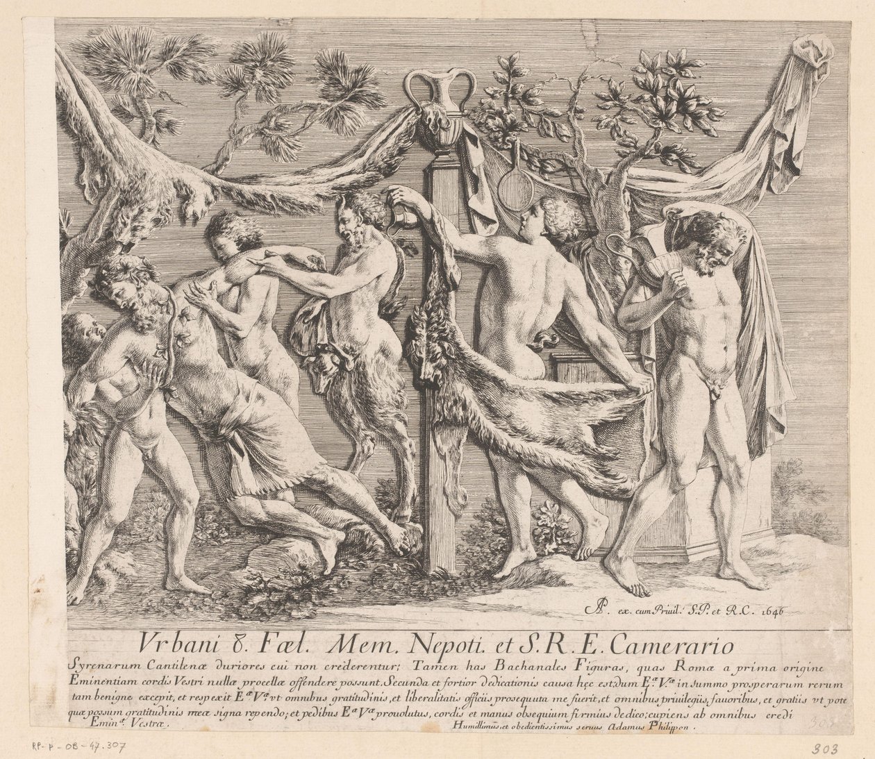 Relief von feiernden Bacchanten von Jean Lepautre