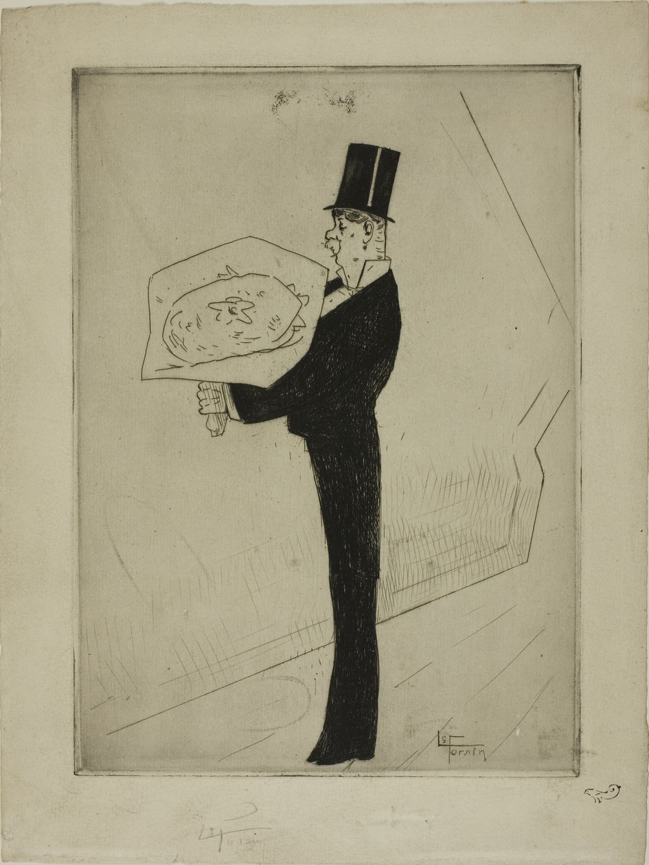Der Dandy mit einem Blumenstrauß von Jean Louis Forain