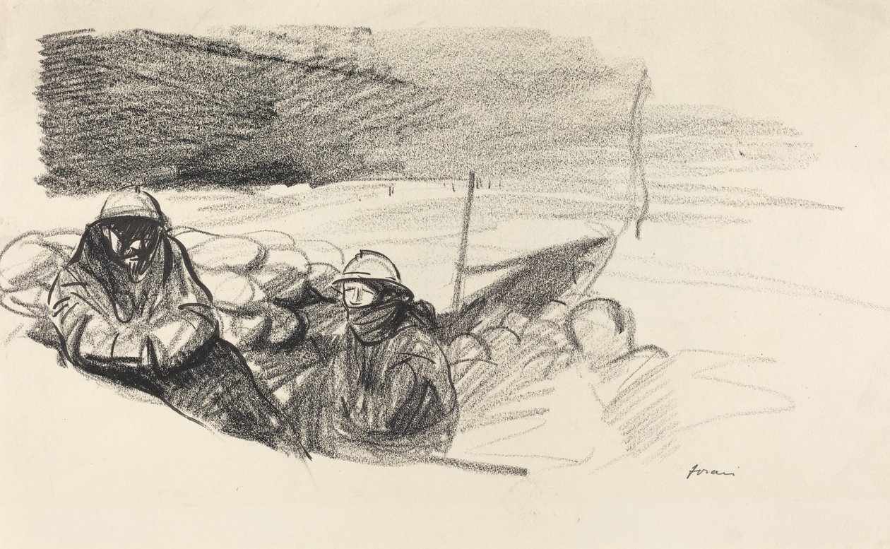 Zwei Soldaten in einem Graben von Jean Louis Forain