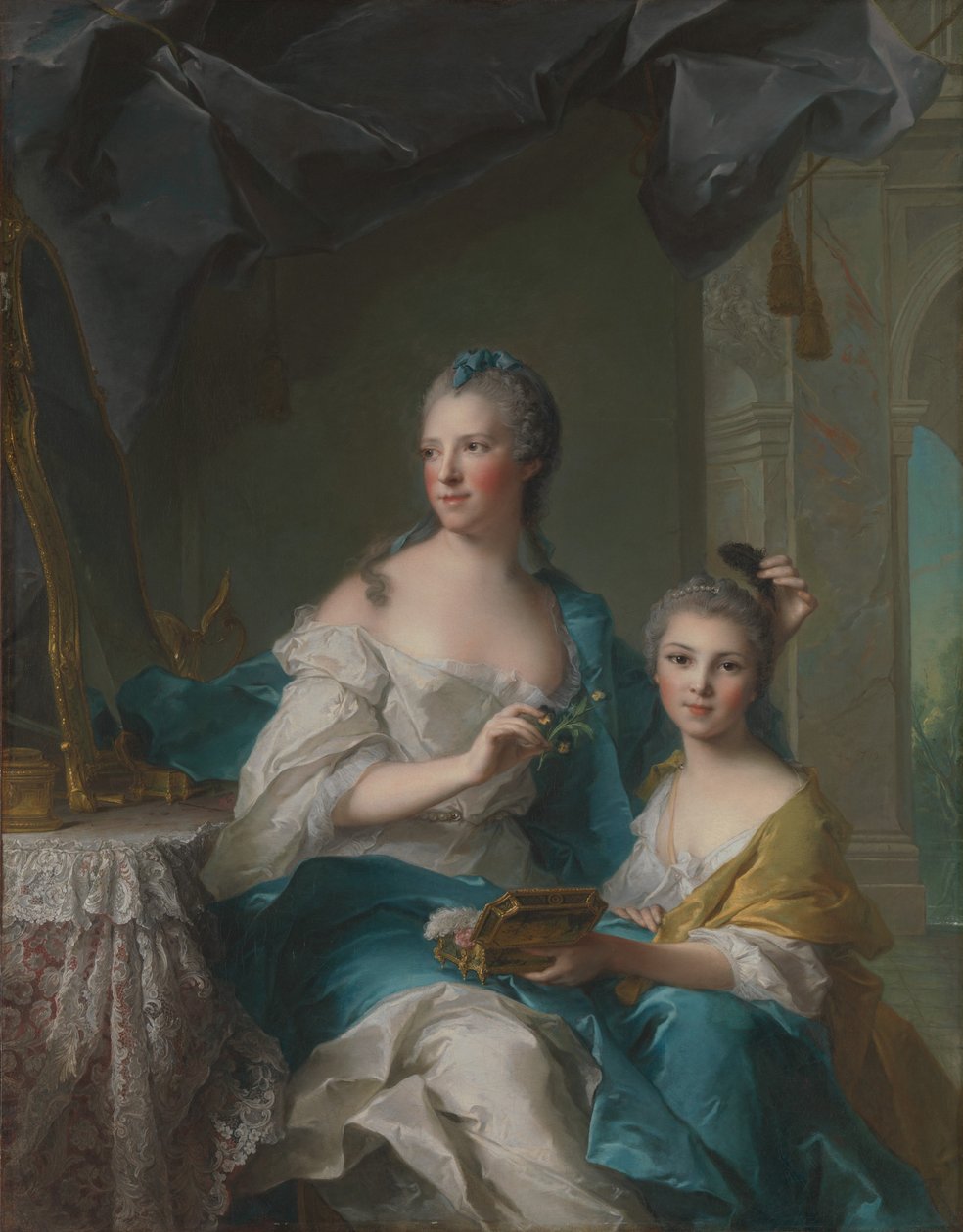 Madame Marsollier und ihre Tochter von Jean Marc Nattier