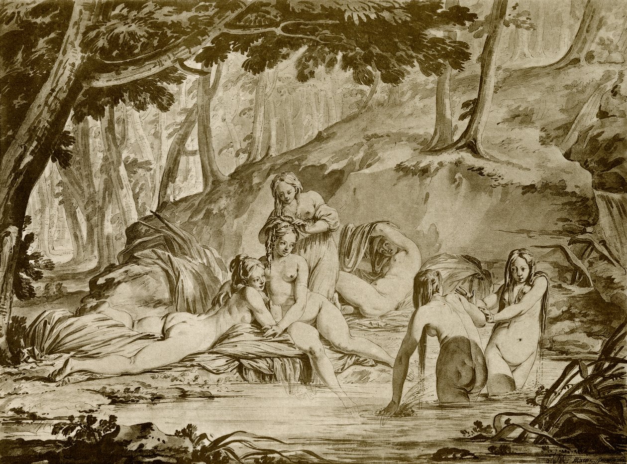 Badende Nymphen von Jean Michel the Younger Moreau