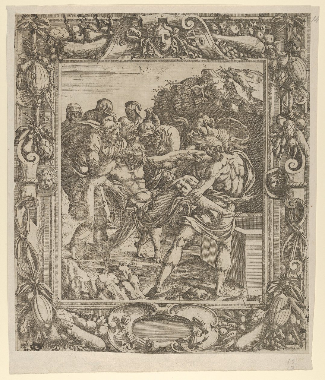 Die Grablegung, 1535-55 von Jean Mignon