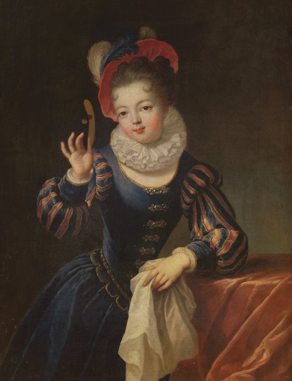 Junges Mädchen mit Maske von Jean Raoux
